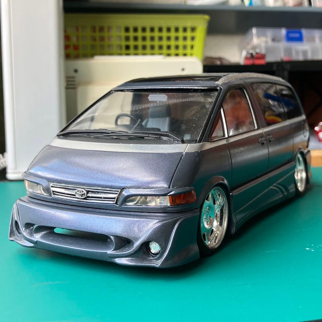 希少 1/24 アオシマ エスティマ ブラックマフィア フルエアロ 完成品