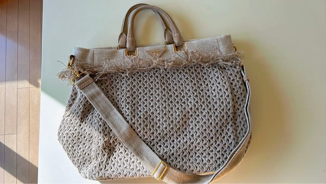 I　PRADA 布ボストンバッグ
