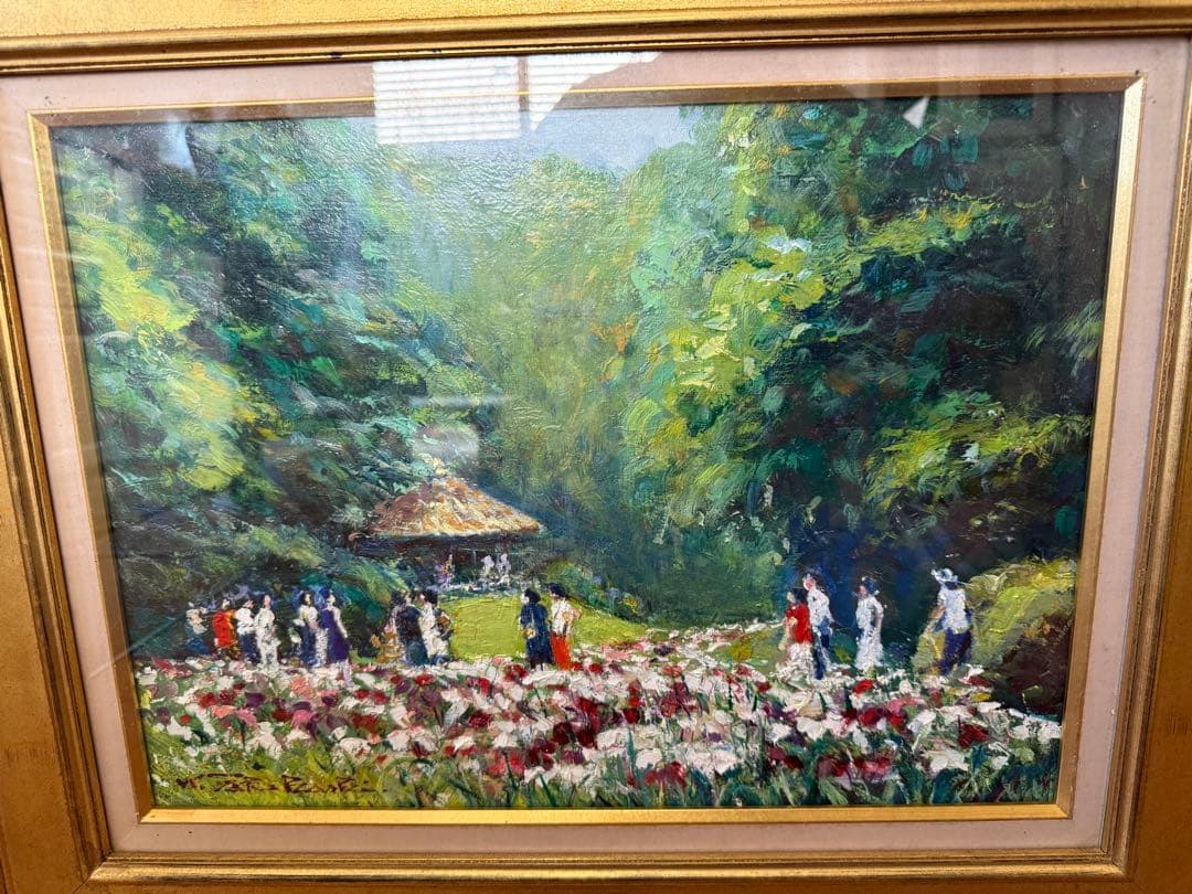 114.「花の内苑」髙橋一善 油絵