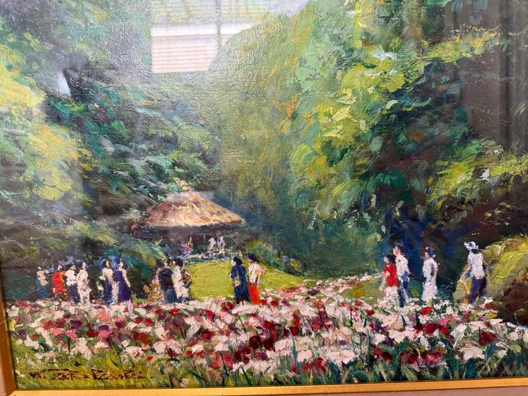 114.「花の内苑」髙橋一善 油絵