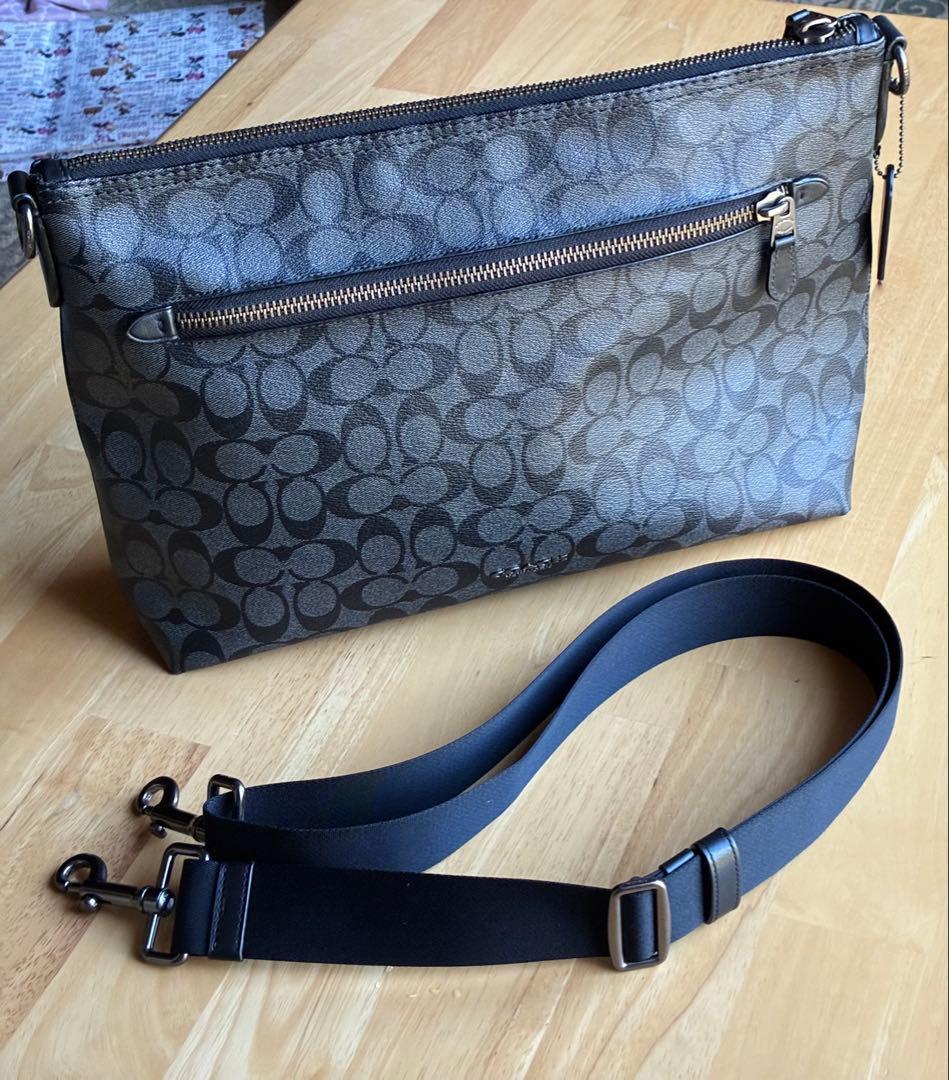 本日終了　美品　COACH グラハムメッセンジャーバッグ レザーPVC