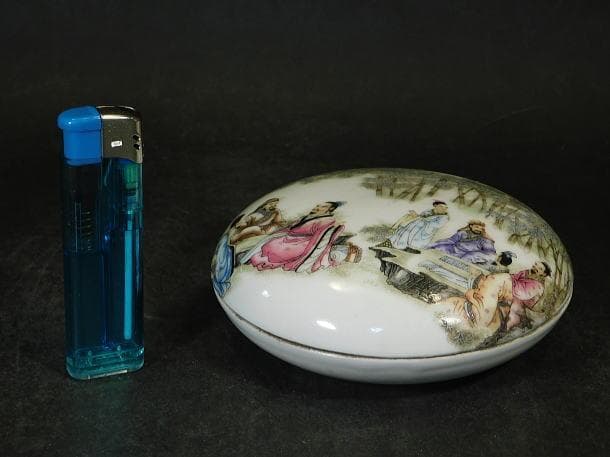 中国美術 粉彩 竹林七賢人図 蓋物（大香合）／玩玉】 - メルカリ