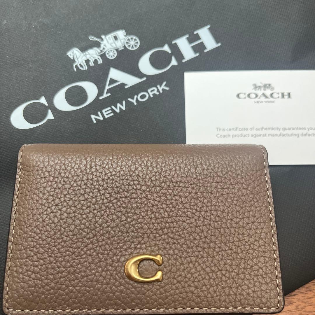 coach ブラウンレザー 名刺入れ　cs003 COACH（コーチ） 名刺入れ ☆COACH☆ エッセンシャル ビジネスカード