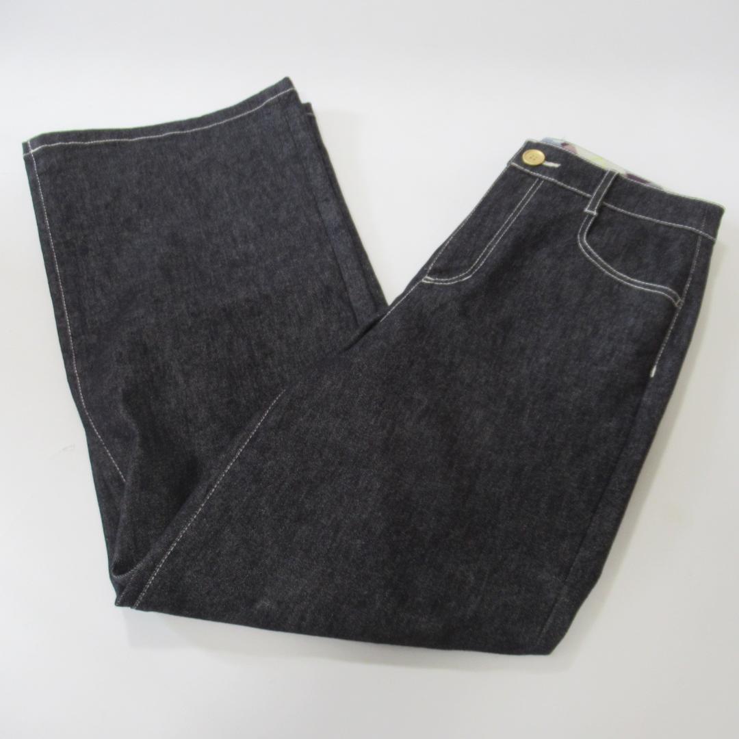ブルーレーベルクレストブリッジ新品ブルー ストレッチデニムワイドパンツ 38