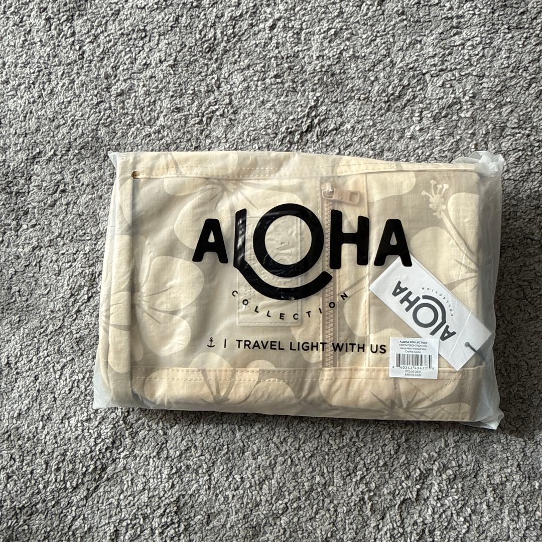 アロハコレクション　ベージュ　ハイビスカス　ボストンバッグ　完売　新品タグ有り