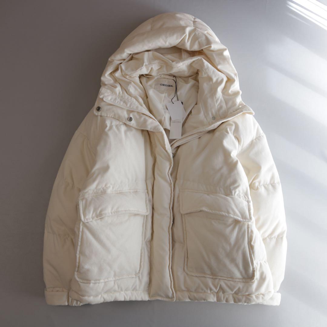 新品｜ココディール ボリュームコーデュロイダウン オーバーサイズ 白