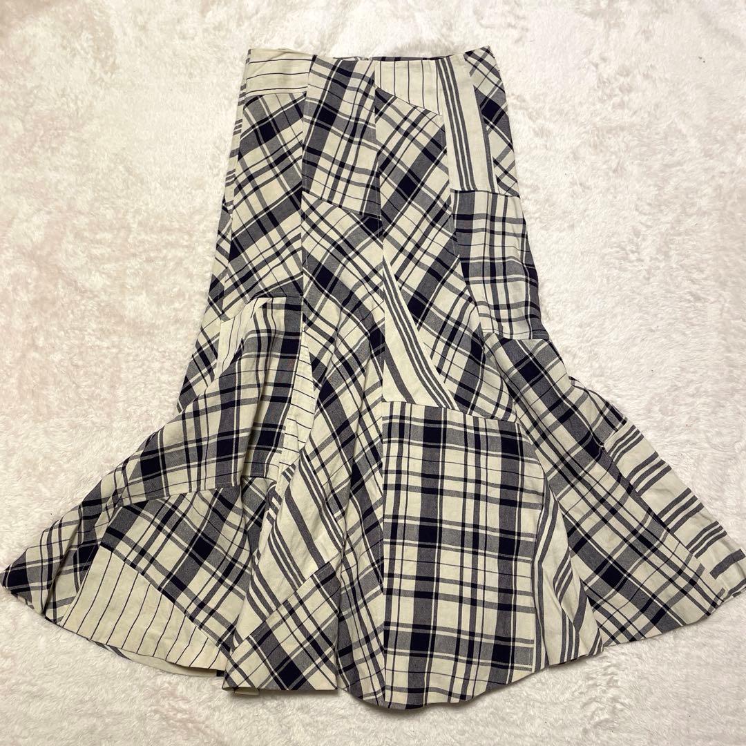 ラルフローレン　リネン　パッチワーク　ロングスカート　マキシ丈　フレア ラルフローレン リネン パッチワーク ロングスカート マキシ丈 フレア
