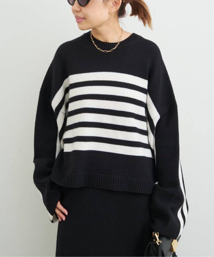 【CINOH/チノ 】 BORDER CREWNECK