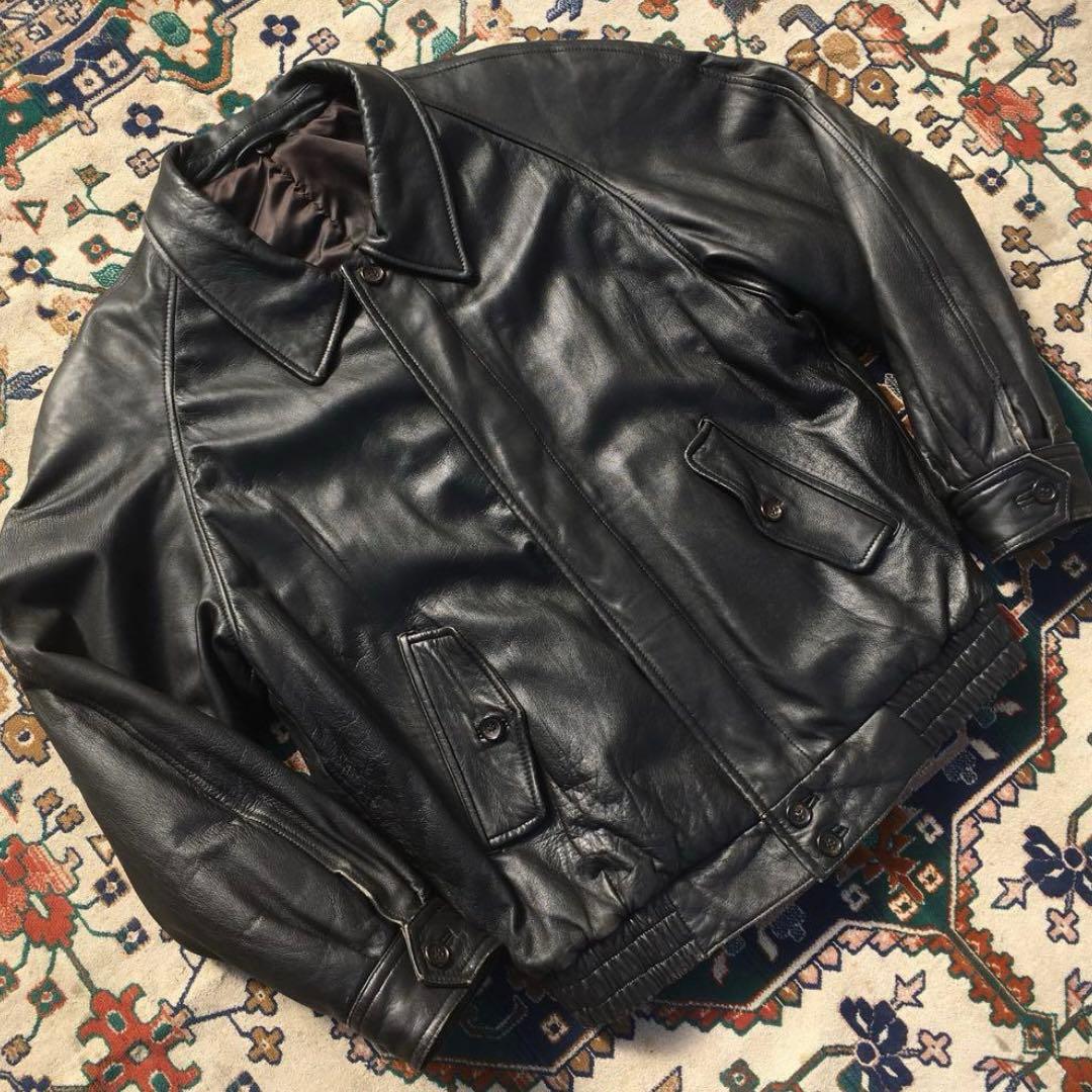 90s ヴィンテージ レザーボンバージャケット レザージャケット レザーブルゾン 90s vintage ビンテージ 本革 ボンバージャケット レザージャケット
