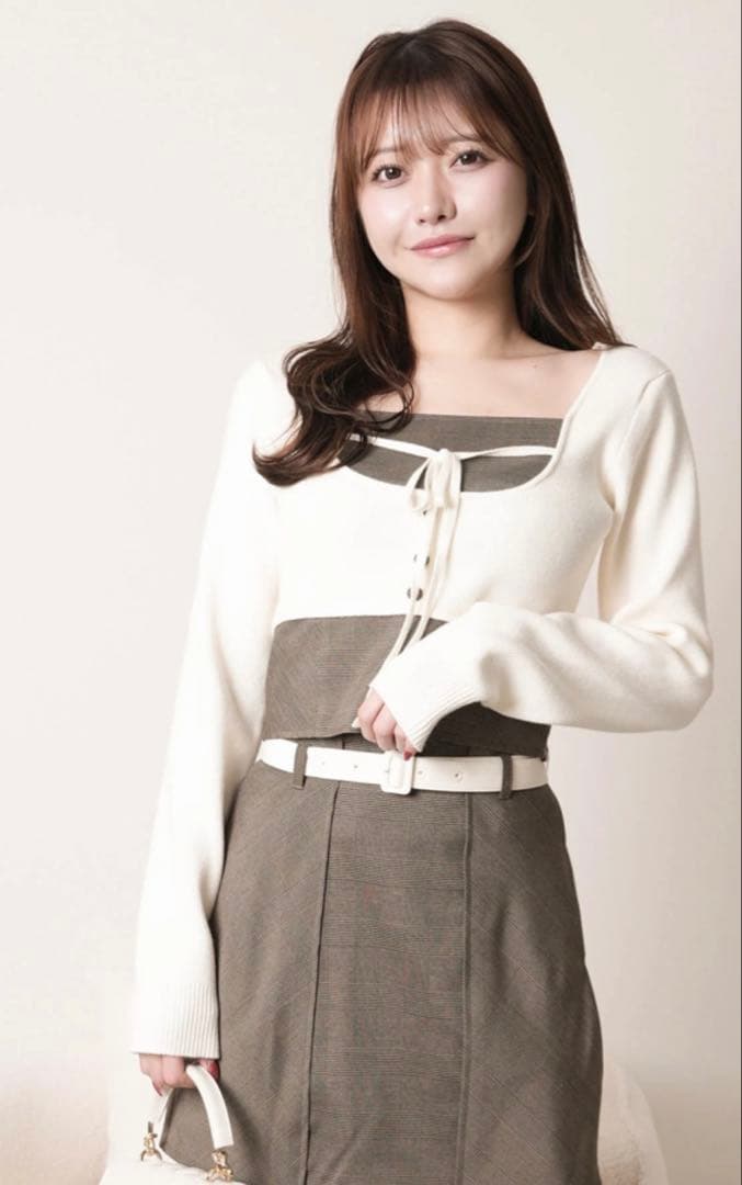 LIP SERVICE コルセットチェックトップス スカート セットアップ