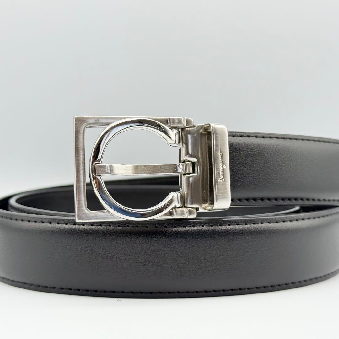 ✨美品✨フェラガモ ガンチーニ ベルト 新品ベルト シルバー金具 紳士 ビジネス