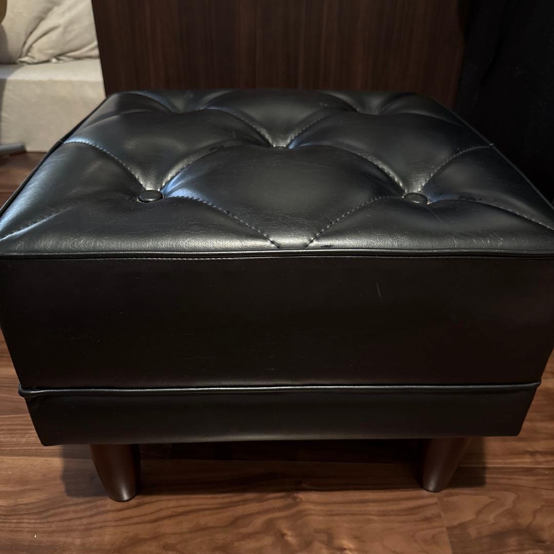 カリモク60 オットマン 黒レザー - メルカリ