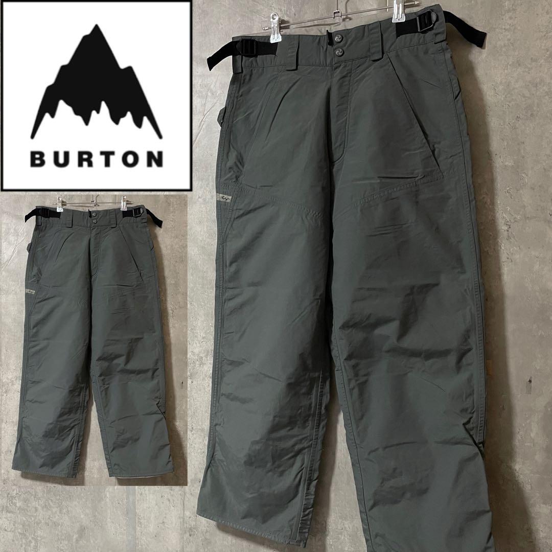 burtonバートンスキーパンツスノーボードウェアズボン下灰色グレー刺繍ロゴ希少