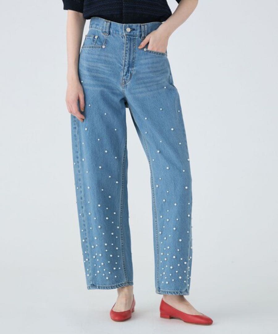 MACPHEE パールデニム コクーンテーパードパンツ