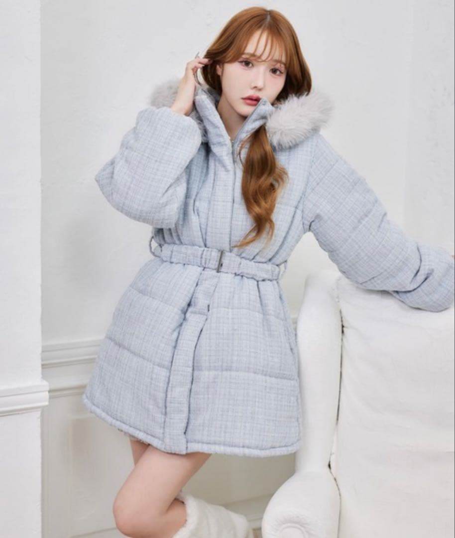 ワンアフターアナザー ナイスクラップ フード付きミドルフェイクダウンコート