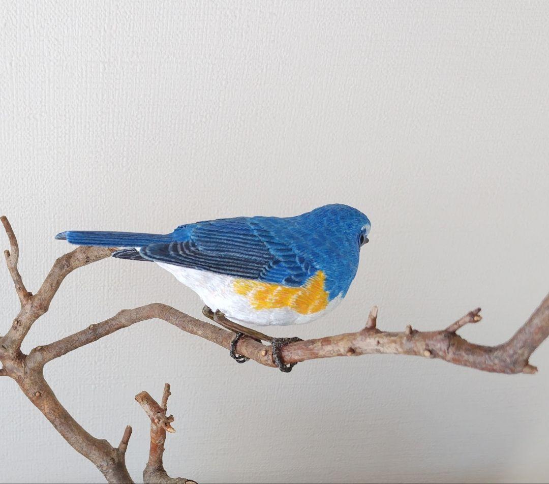 バードカービング”ルリビタキ(瑠璃鶲） S.No.:B1011 - メルカリ