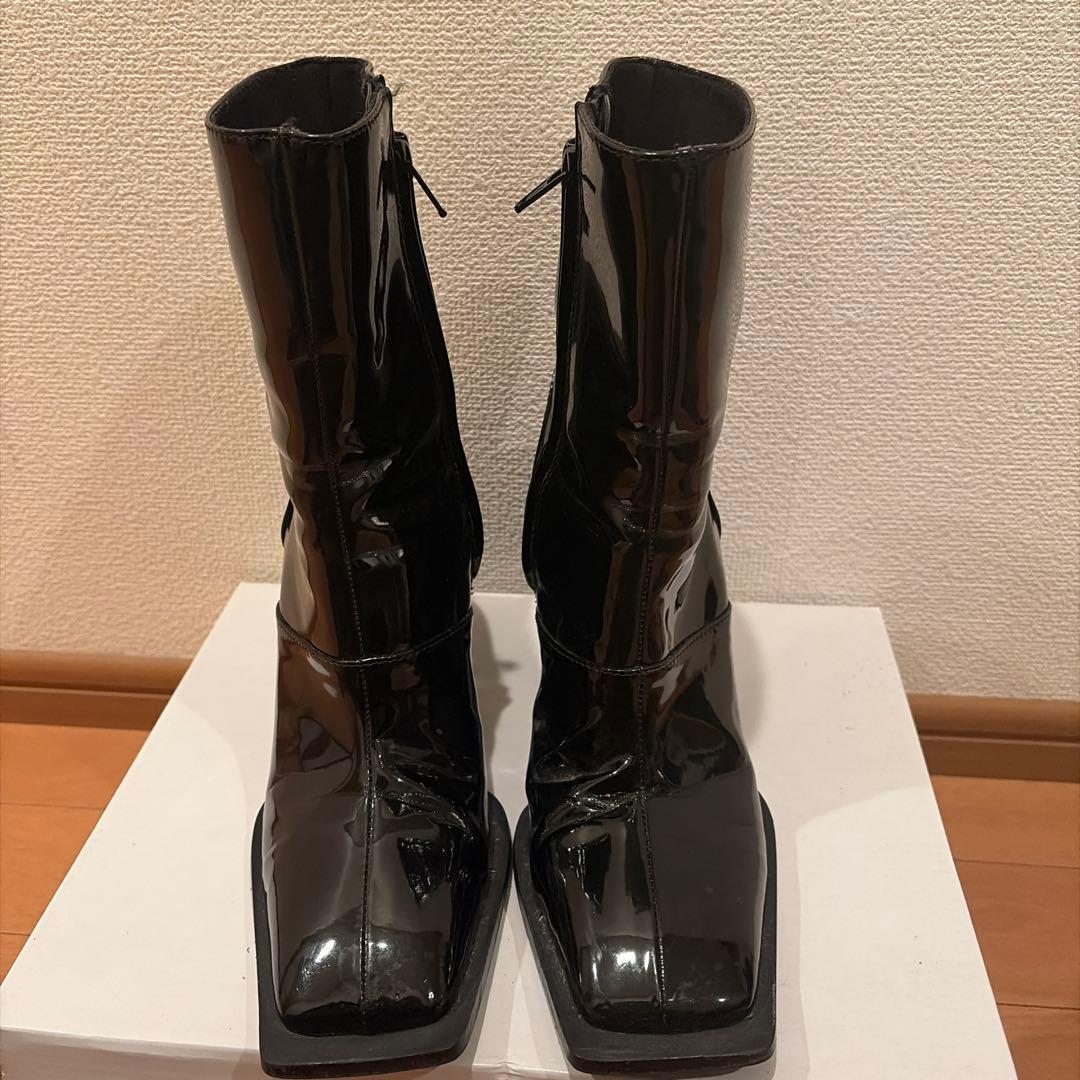 melt the lady enamel square short boots - メルカリ