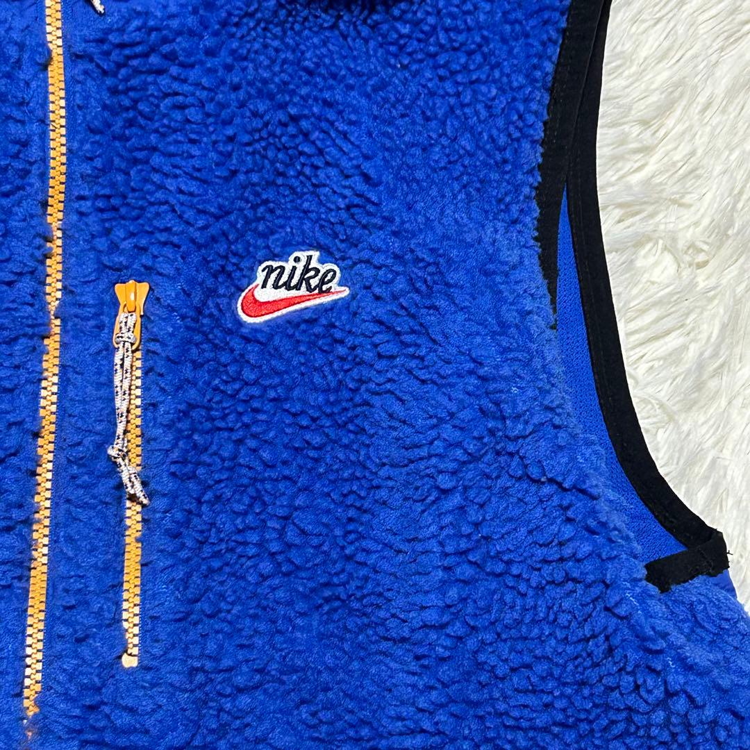NIKEナイキ ボアベスト ブルー フリースベスト ポケットファスナー