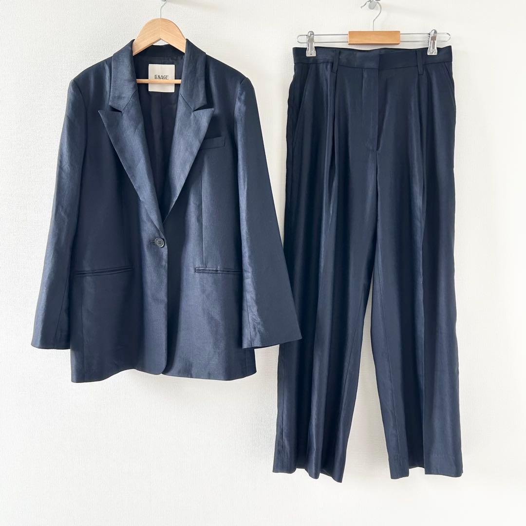 2025SS✨レサージュ　NALYA リネン/チェックジャケット　タックパンツ