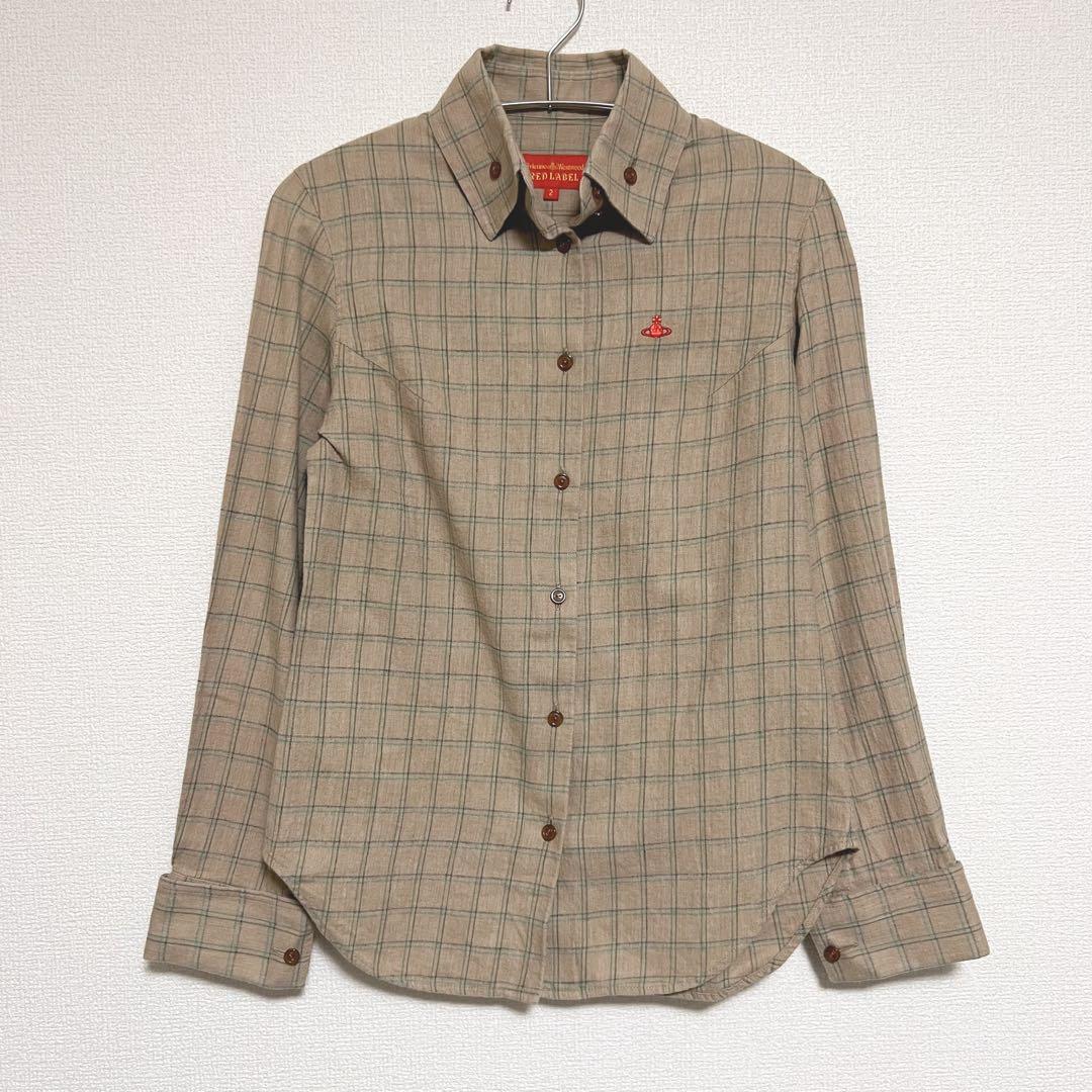 ヴィヴィアンウエストウッド　チェックシャツ　長袖　オーブ刺繍