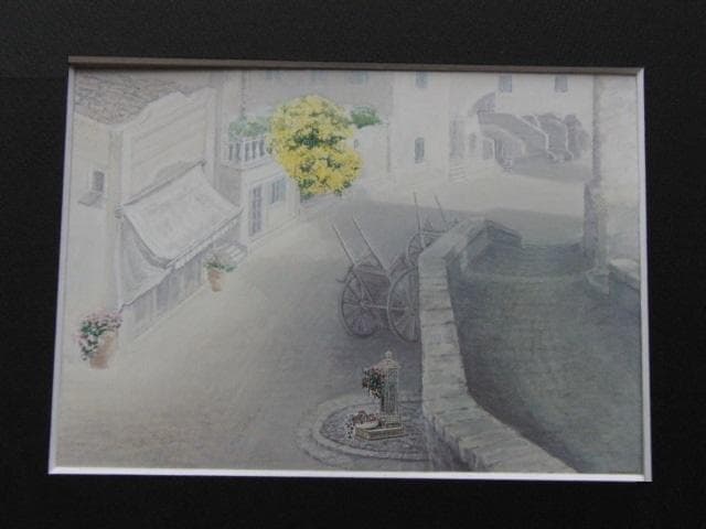 松浦安弘、【ミモザの咲くころ】、希少な大判額装用画集より、美品