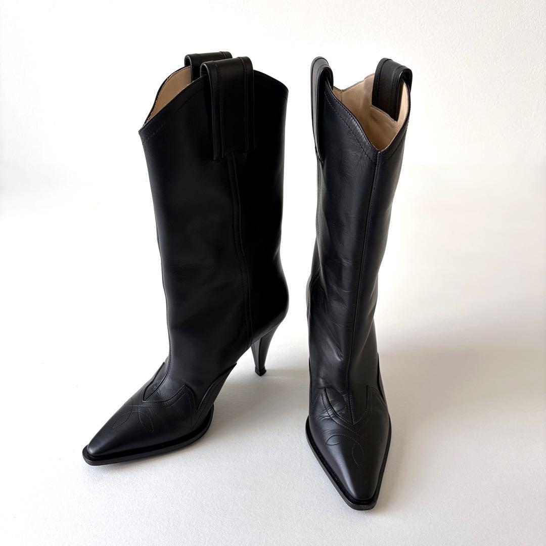 NINARICCI ニナリッチ ウエスタン ブーツ ピンヒール レザー 本革