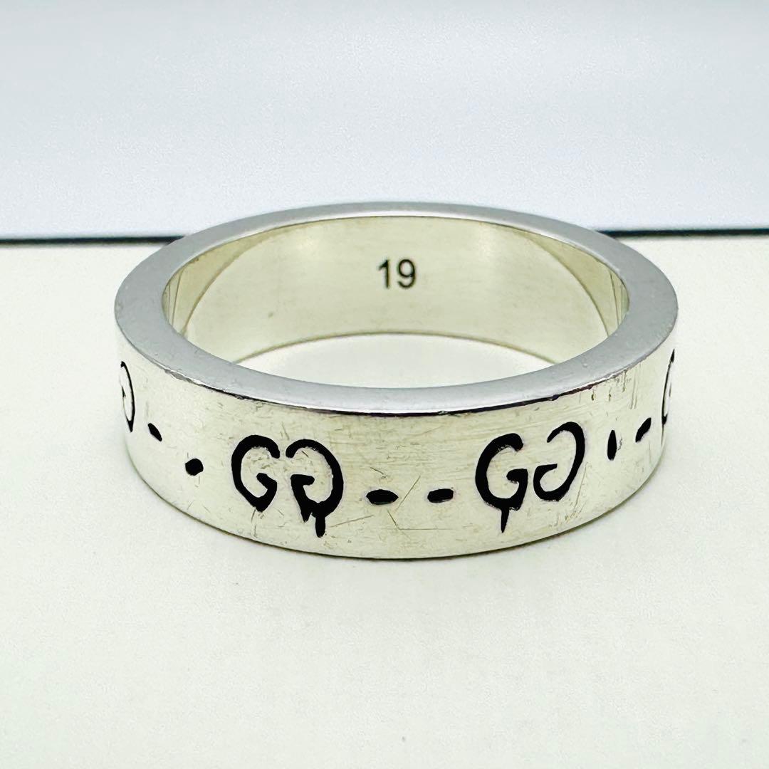GUCCI ゴースト シルバーリング Ag925 刻印19 GG ロゴ - メルカリ