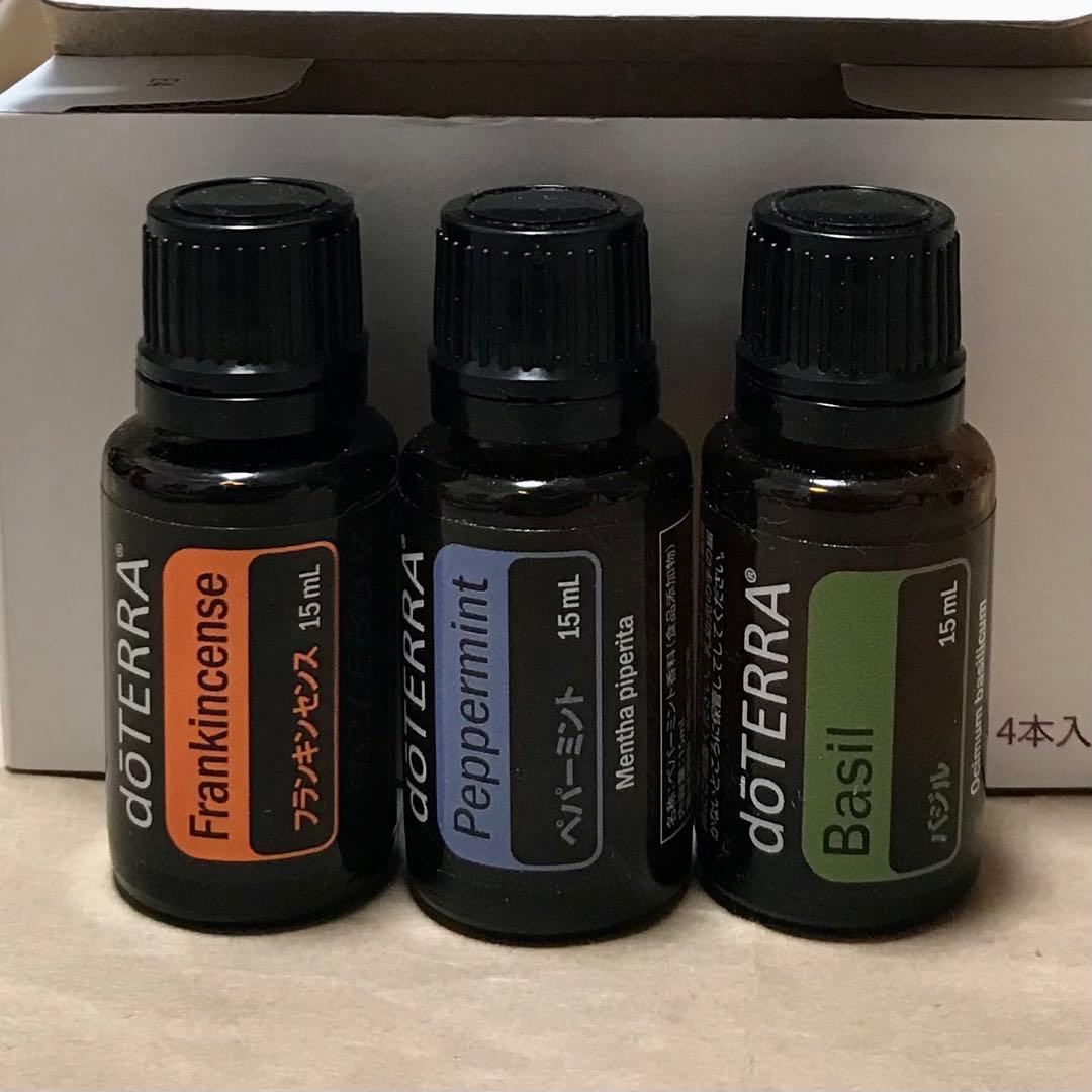 ドテラ　フランキンセンス　バジル　ペパーミント