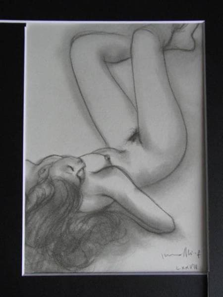 古沢　岩美、デッサン　AJ、希少な額装用画集より、新品額装付、状態良好