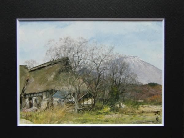 向井潤吉、秋麗岩手山、超希少な額装用画集画、新品額装付 向井潤吉 「檜原村数馬大平」1993年 【版画作品（エディションナンバー