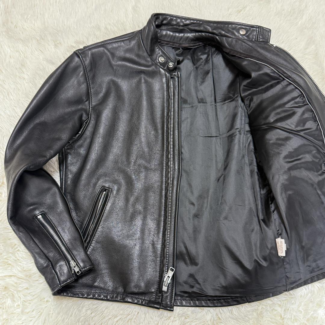 Schott ショット 641 シングルライダース レザー 米国製 40 黒✨
