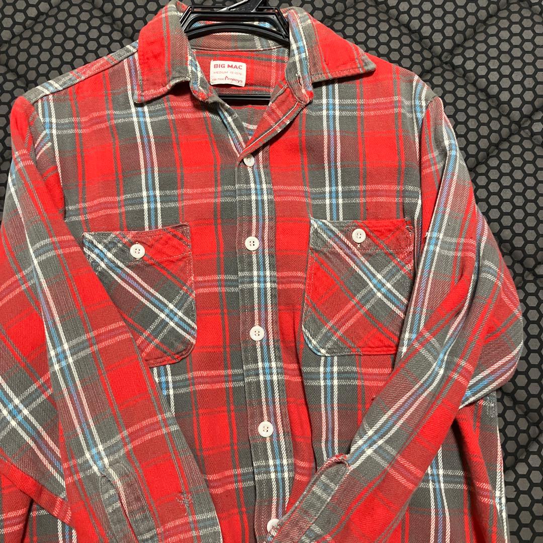 ベルベルジン購入‼️早い者勝ち‼️好配色BIG MAC ネルシャツ レッド/グレー