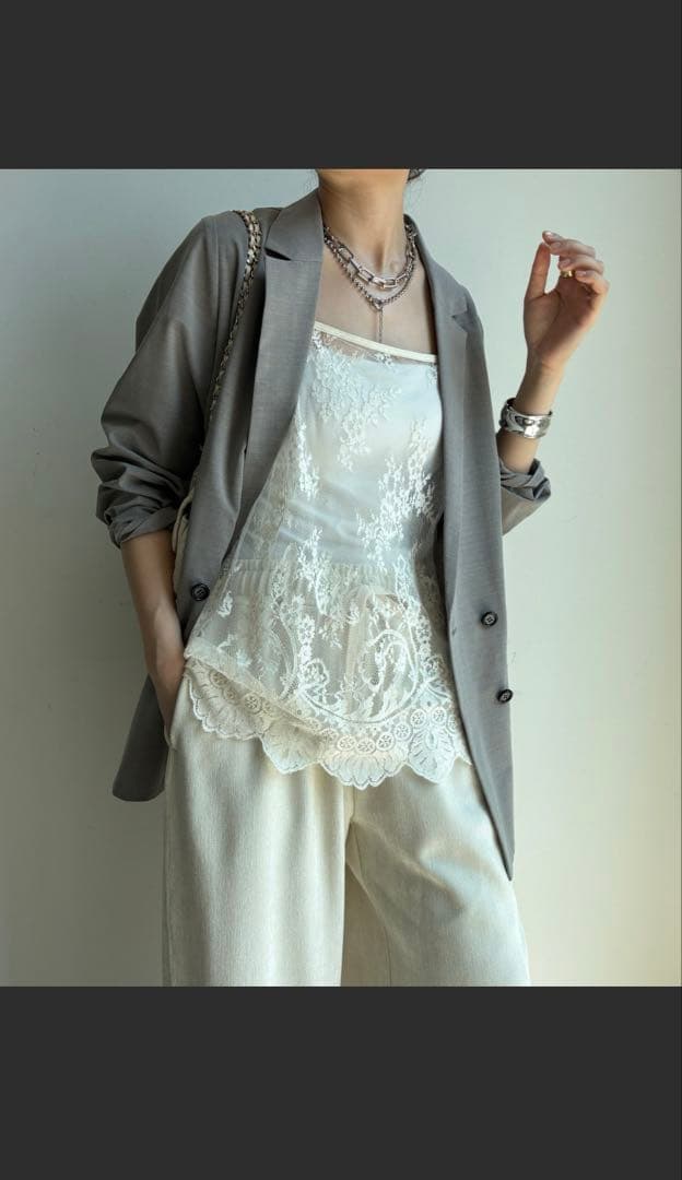 スカラレースキャミ　ホワイト