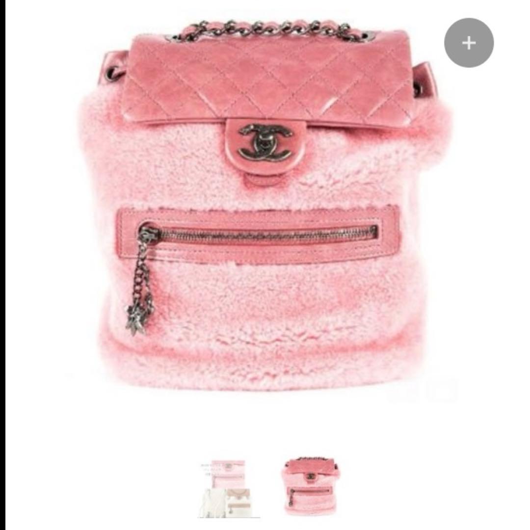 CHANEL ピンク バックパック ムートン カーフ リュック ボア - メルカリ