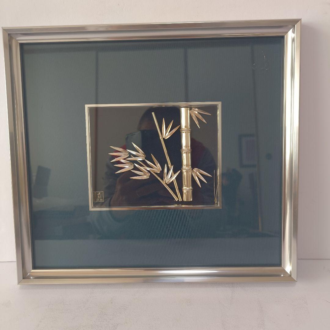 金工師 光則作 純銀製 貴金属画 純銀竹笹図 壁飾り 金工師 光則作 純銀製 貴金属画 純銀竹笹図 壁飾り - メルカリ
