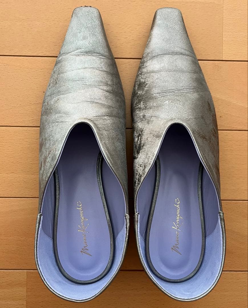 Mame Kurogouchi シルバーパンプス　バブーシュシューズ25ss