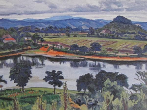 石井柏亭、曇れる日、希少画集画、新品額装付、状態良好 - メルカリ