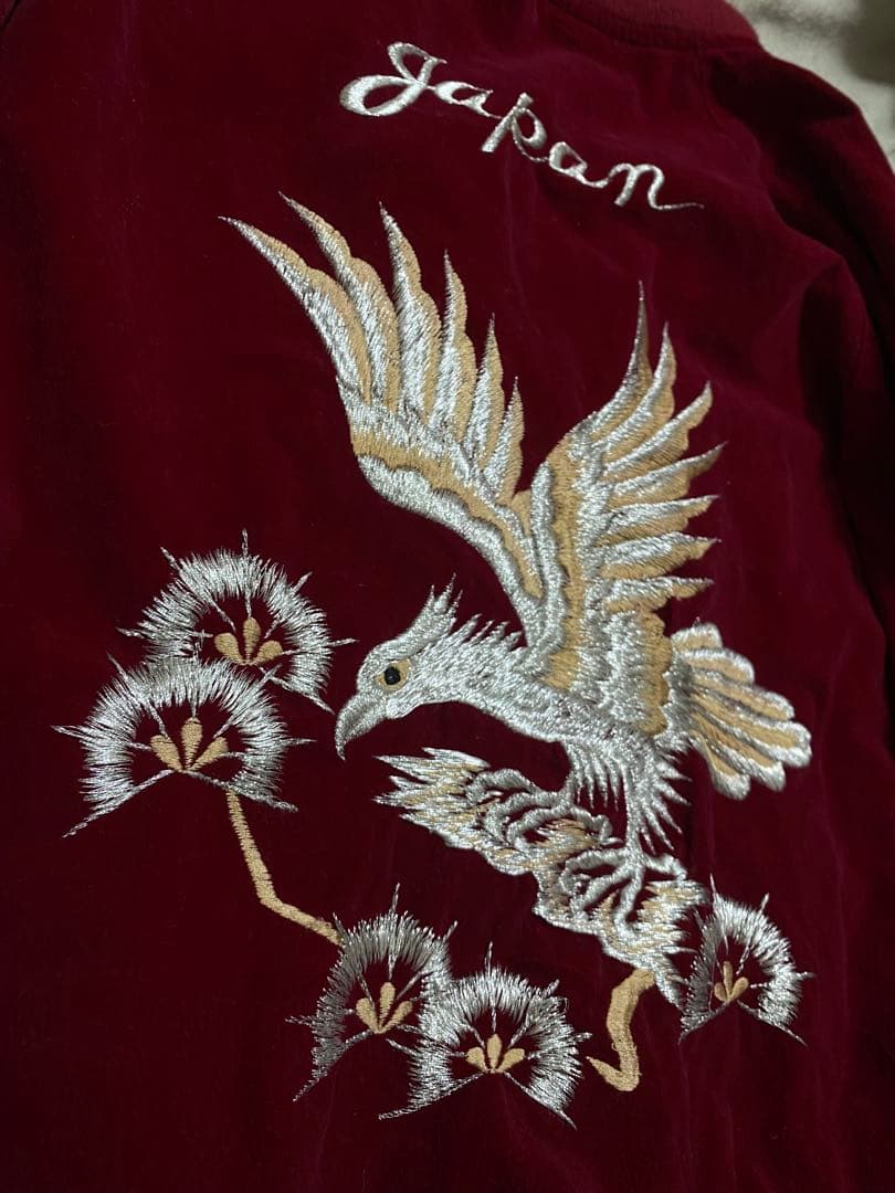 90s 日本製 別珍　スカジャン　ワシ　限定版 Unisex Vintage