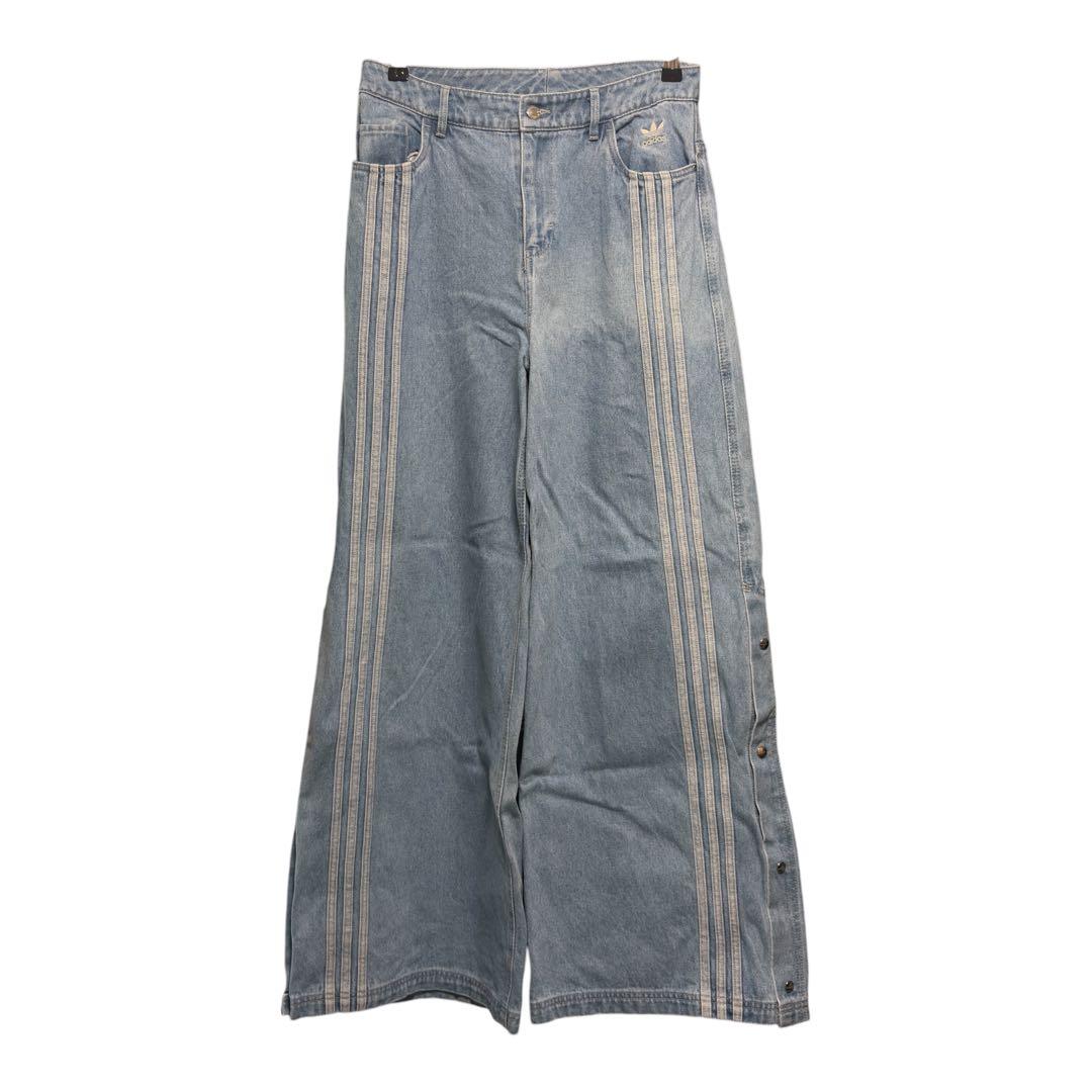 adidas ワイドレッグ デニムパンツ ライトブルー adidas】2024 A/W