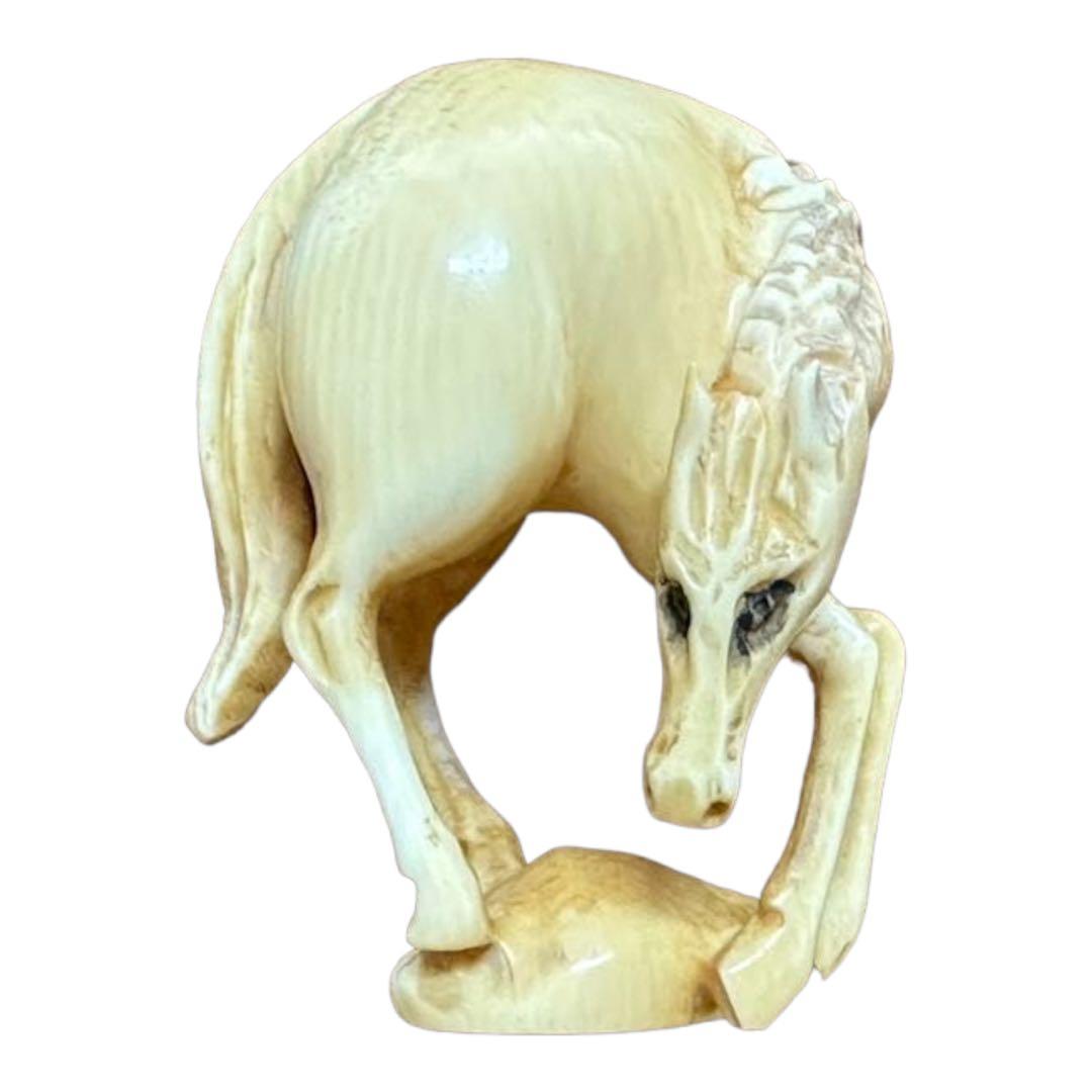 根付　 昭和レトロ　人物彫刻　印籠　提げ物 時代物　天然素材　骨董　在銘箱付き