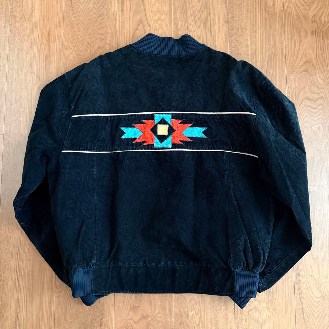 黒◎ PIONEER WEAR スエード レザージャケット ブラック USA