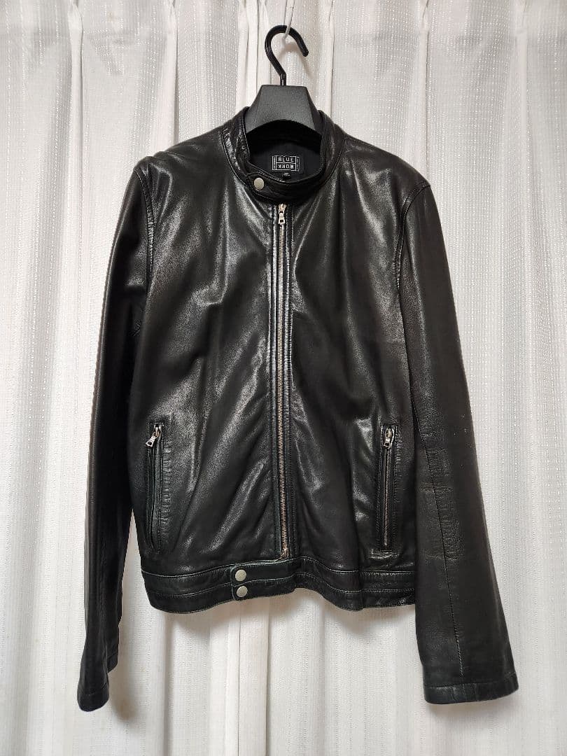 トゥモローランド　BLUE WORK　ラムレザー　シングル　ライダース　黒　M