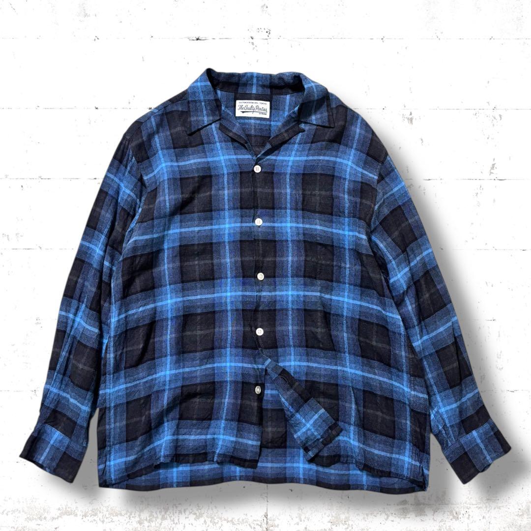 24AW WACKOMARIA オンブレチェック　レーヨン　オープンカラーシャツ WACKO MARIA/OMBRE CHECK OPEN COLLAR SHIRT（GRAY）［オンブレ