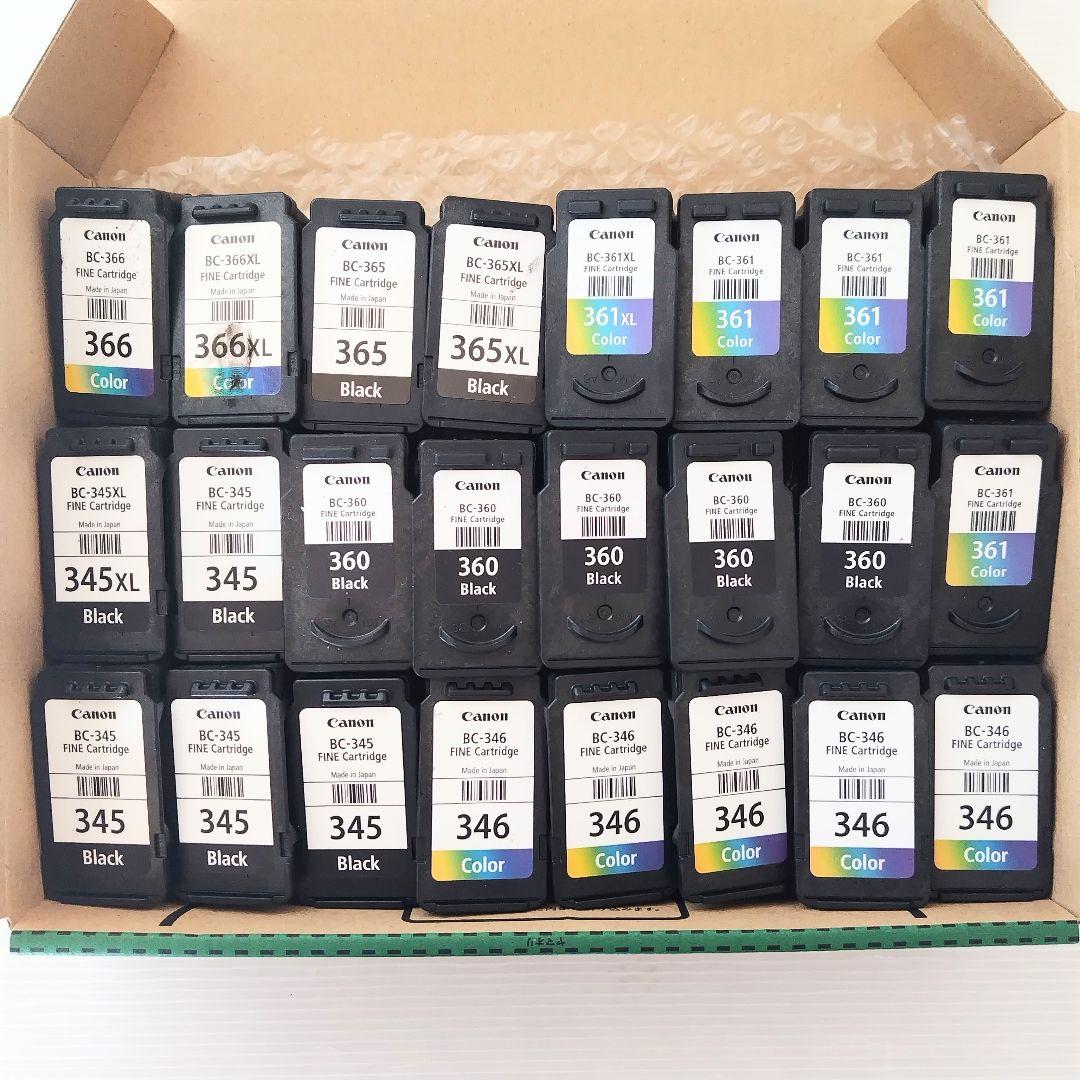 使用済み キャノン Canon インクカートリッジ 345.346等24個 PIXUS CANON FINE カートリッジ BC-345XL ブラック (大容量) BC-346XL