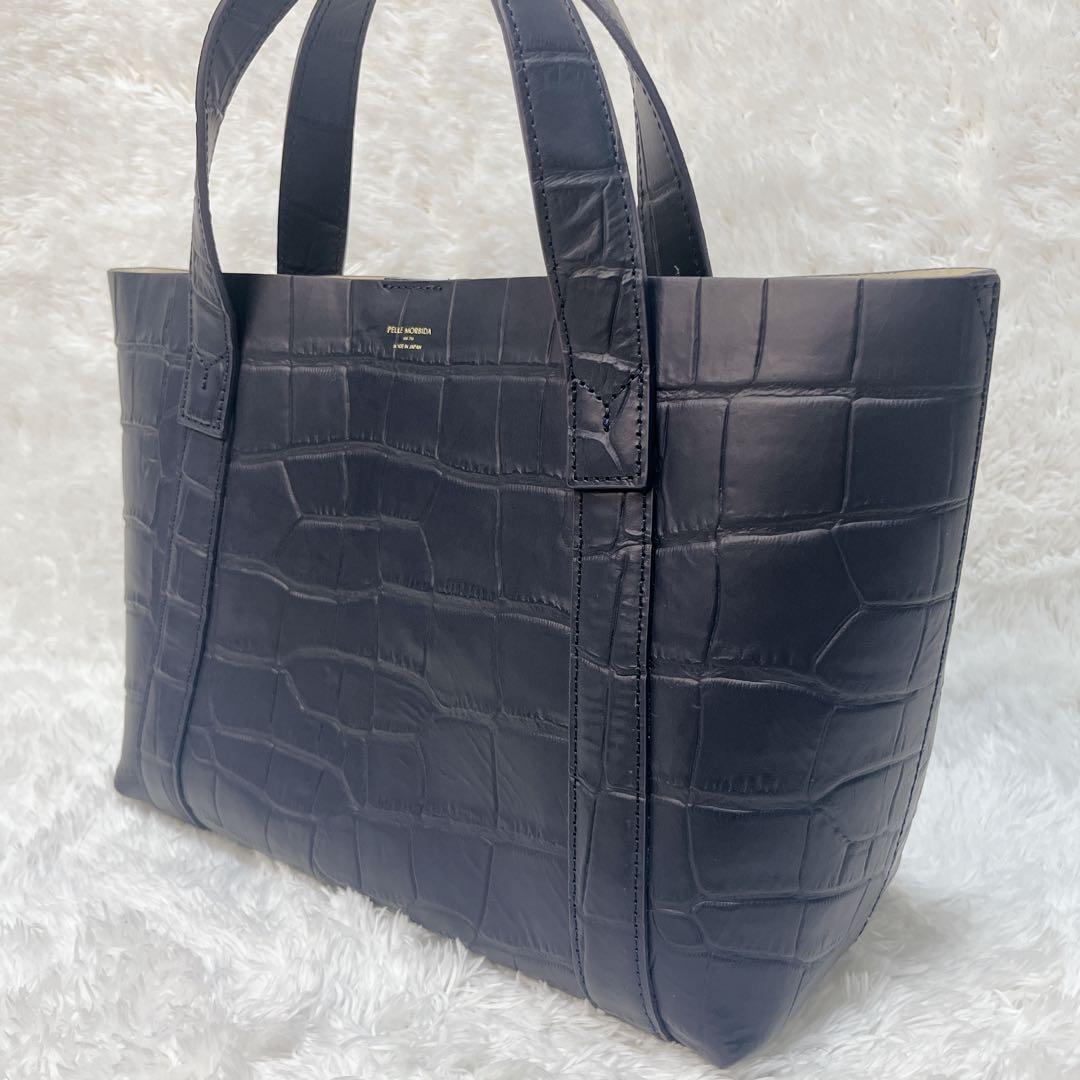 極美品✨PELLE MORBIDA ペッレモルビダ クロコ 型押し トートバッグ
