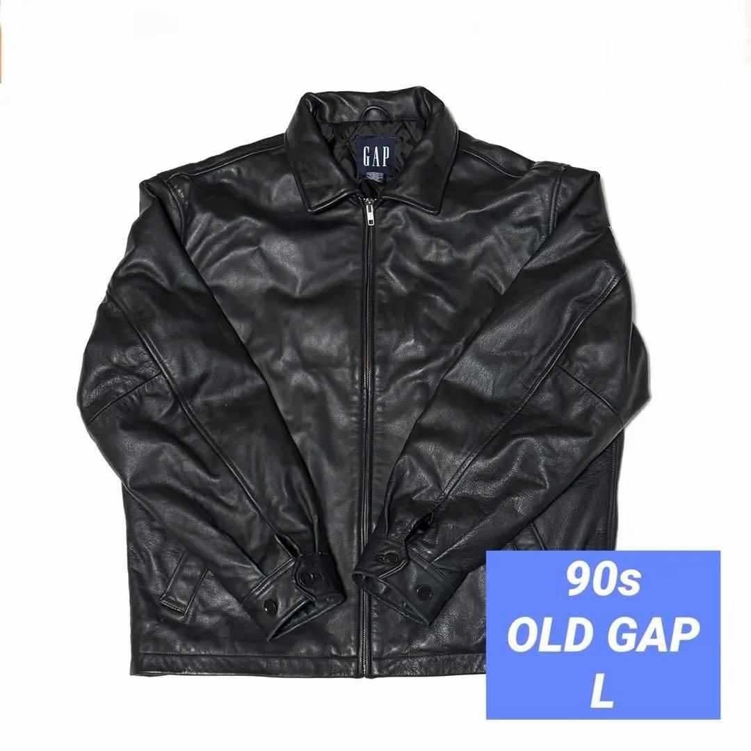 M*様 90s OLD GAP 牛革 レザージャケット L 紺タグ キルティング