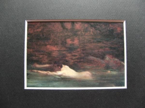 ジャン＝フランソワ・ミレー 、泳ぐ人たち、希少な額装用画集より