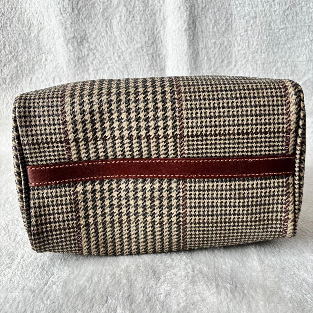 ポロラルフローレン ミニボストンバッグ ブラウン PVCレザー