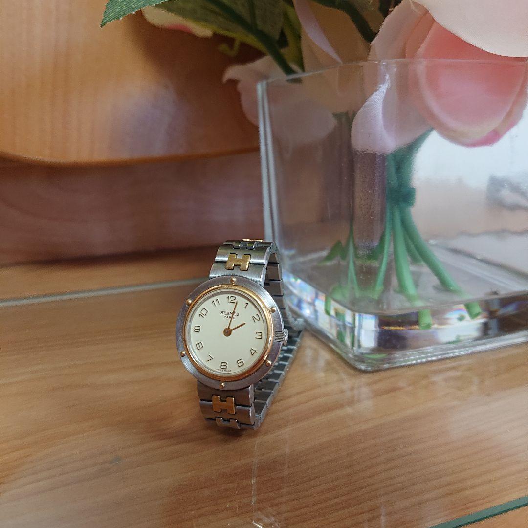 値下げしました【HERMES】エルメス オリンピア クォーツ腕時計　レディース♪ HERMES エルメス オリンピア ウォッチ 腕時計 メンズ コンビ シルバー
