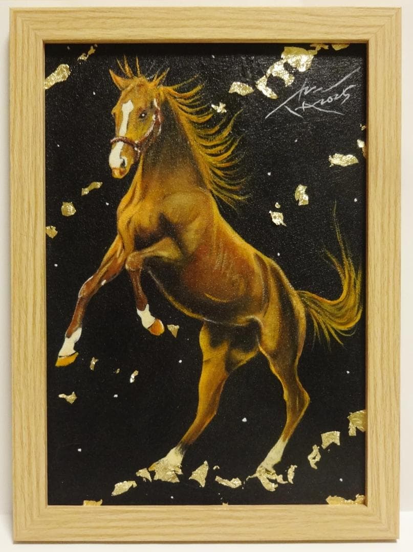 上鈴木正一 油彩画 B5サイズ『 パワフル 』新作原画 超オススメの作品